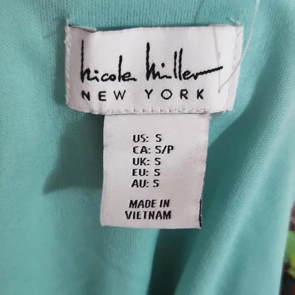 NEW! Nicole Miller New York Satin Watercolor Multicolor Maxi Dress Size Small - Picture 7 of 13